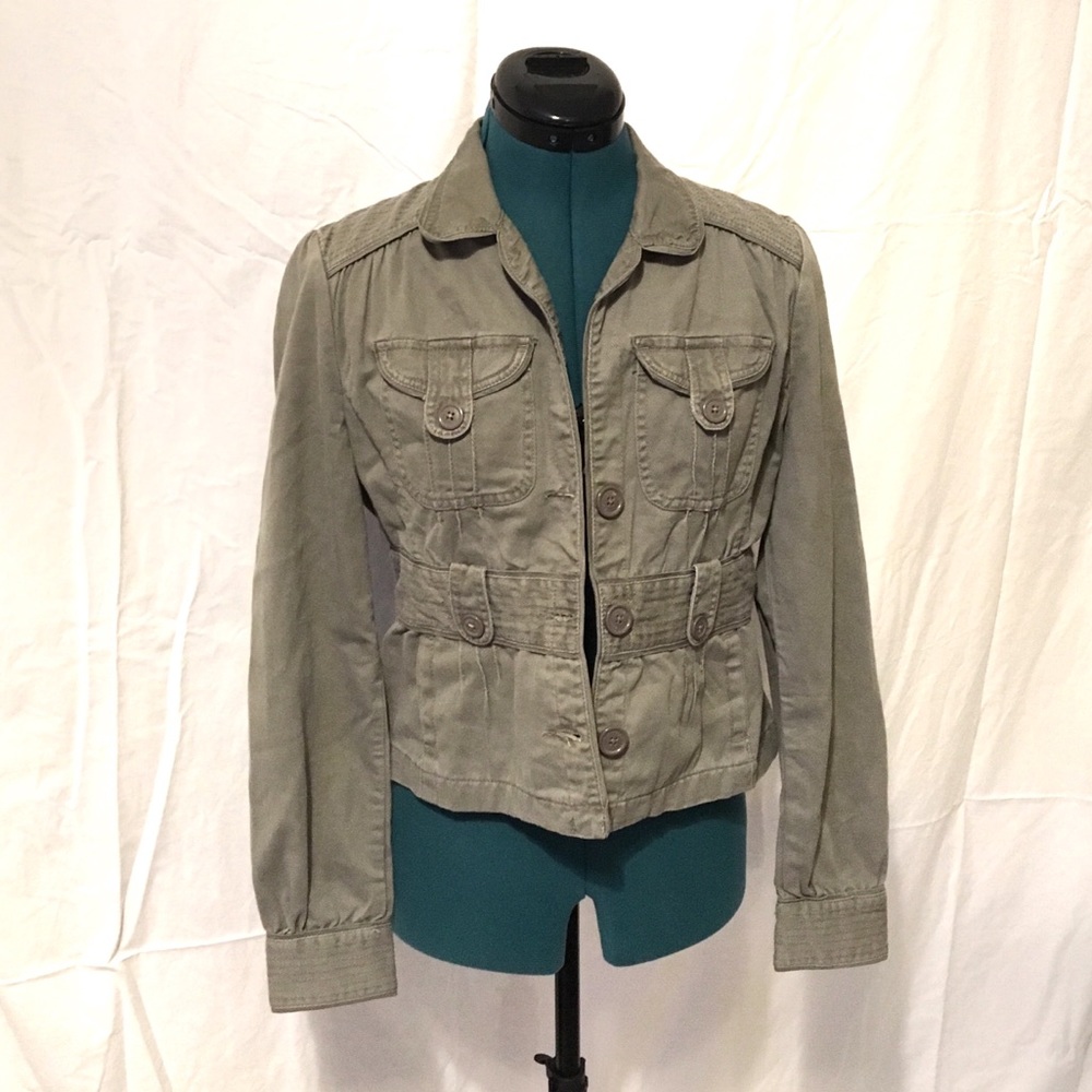 Khaki Green Fitted Jacket sz M